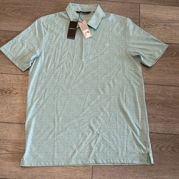 Travis Mathew Acropolis Golf Polo Shirt Mens Medium All Over Pattern Geometric - Picture 3 of 7
